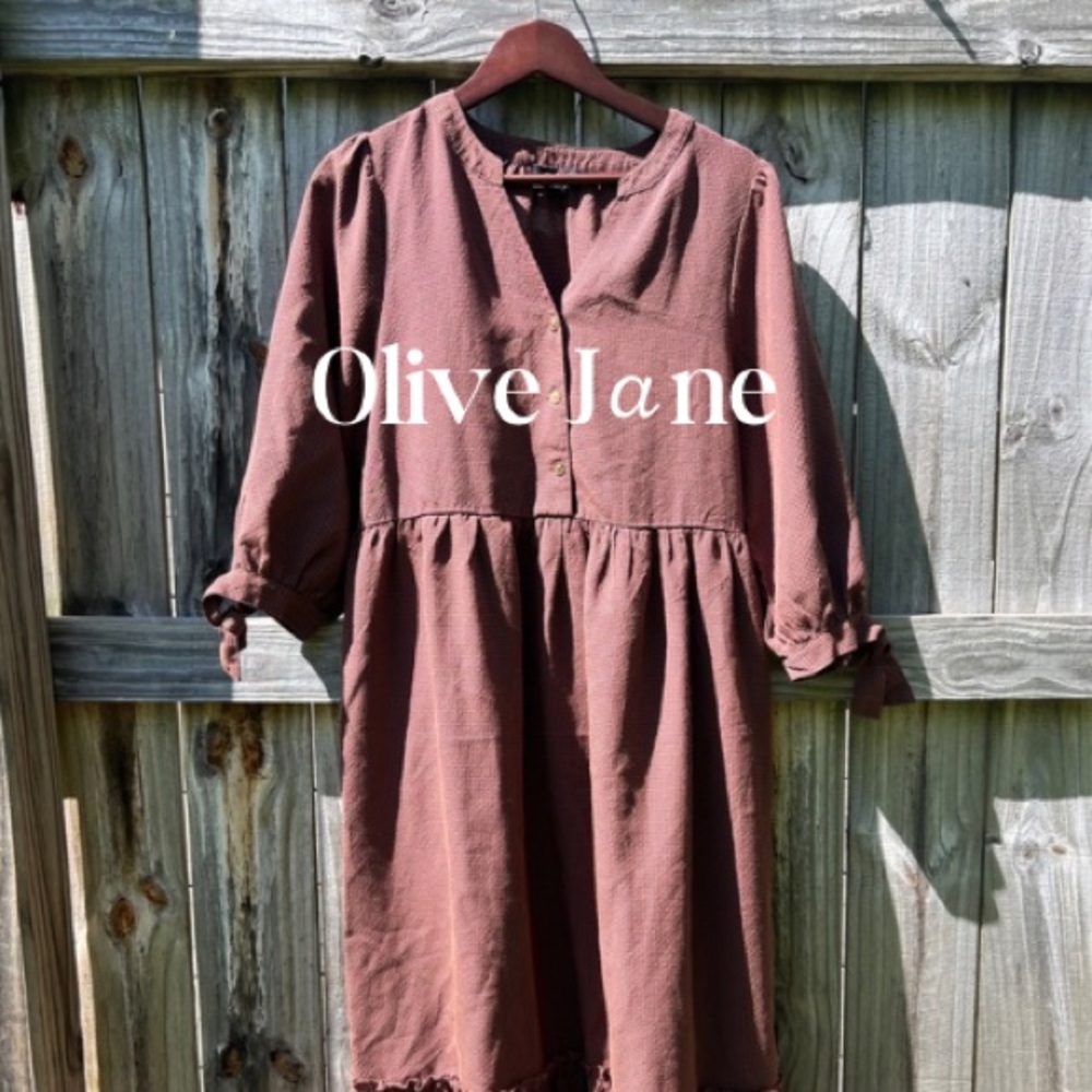 GiGiO brown gingham peasant dress